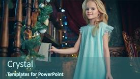  Presentation with fairy tales - Cool new PPT theme with magic-for-christmas-cute-girl backdrop and a ocean colored foreground
