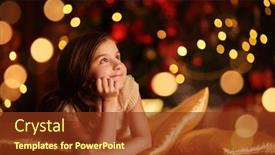  Presentation with golden lights - Cool new PPT layouts with magic-for-christmas-cute backdrop and a tawny brown colored foreground