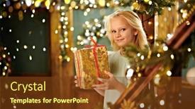  Presentation with christmas magic - Audience pleasing presentation design consisting of magic-for-christmas-dreams-come backdrop and a tawny brown colored foreground