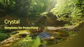  Presentation with river forest - Colorful slide deck enhanced with magic forest - river and shaft beam backdrop and a tawny brown colored foreground