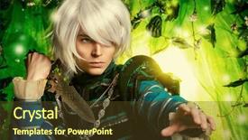  Presentation with elf - Slides consisting of magic forest fantasy anime background and a tawny brown colored foreground