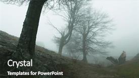  Presentation with magic garden - PPT theme featuring magic forest of misty background and a  colored foreground