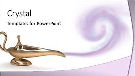  Presentation with smoke - Slide deck enhanced with est mago - magic genie lamp with purple background and a white colored foreground