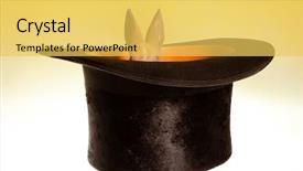  Presentation with magic symbols - Audience pleasing PPT theme consisting of magic hat hiding a funny backdrop and a yellow colored foreground