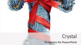  Presentation with magic - Audience pleasing slide deck consisting of magic holiday jeans alphabet letter t with red ribbon backdrop and a white colored foreground