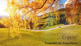  Presentation with peaceful - PPT layouts with magic image of alpine meadow in santa magdalena village peaceful rural scene location place funes valley odle group dolomiti alps bolzano province south tyrol italy europe beauty world background and a gold colored foreground