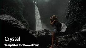  Presentation with waterfall woman - PPT theme consisting of magic island of bali indonesia background and a black colored foreground