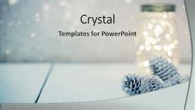  Presentation with mason jar - Slide set featuring magic key - christmas fairy lights background and a light gray colored foreground