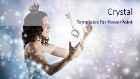  Presentation with prince princess fairy - Colorful slide set enhanced with magic key - she is cute princess backdrop and a sky blue colored foreground