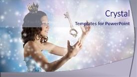  Presentation with prince princess fairy - Theme enhanced with magic key - she is cute princess background and a lemonade colored foreground