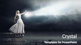  Presentation with lantern - Audience pleasing presentation theme consisting of magic lamp - young woman in white long backdrop and a tawny brown colored foreground