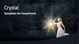  Presentation with dark forest - Colorful presentation enhanced with lantern walking in dark forest backdrop and a wine colored foreground