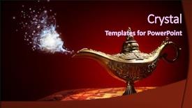  Presentation with aladdin - Amazing PPT theme having magic lamp from the story backdrop and a black colored foreground