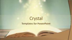  Presentation with magic book - Beautiful slide deck featuring magic light and falling stars backdrop and a cream colored foreground