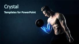  Presentation with weight lifting - PPT layouts having magic medice - fit athlete lifting weight background and a  colored foreground