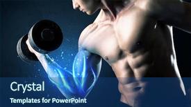  Presentation with weight lifting - PPT layouts with magic medice - fit athlete lifting weight background and a  colored foreground