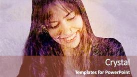  Presentation with surreal - Amazing slide deck having magic moment - beautiful young woman looking down backdrop and a tawny brown colored foreground