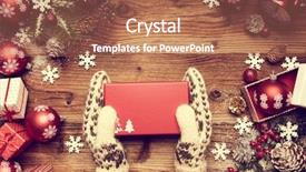  Presentation with christmas black - Slides enhanced with magic moment - set of colorful christmas gifts background and a coral colored foreground