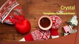  Presentation with gifs christmas - Slides featuring magic moment - set of colorful christmas gifts background and a tawny brown colored foreground