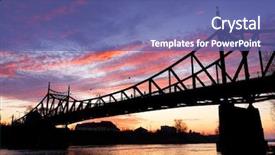  Presentation with mackinac bridge - Audience pleasing PPT layouts consisting of magic moment - sunset bridge backdrop and a  colored foreground