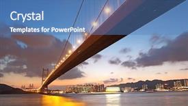  Presentation with hongkong - PPT layouts consisting of magic moment - tsing ma bridge sunset hongkong background and a teal colored foreground