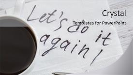  Presentation with confession - Beautiful theme featuring magic morning coffee - love confession on napkin backdrop and a light gray colored foreground