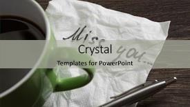  Presentation with confession - Audience pleasing PPT theme consisting of magic morning coffee - love confession on napkin backdrop and a light gray colored foreground