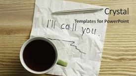  Presentation with napkin - Presentation theme with magic morning coffee - message written on napkin mixed background and a mint green colored foreground