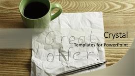  Presentation with napkin - Beautiful theme featuring magic morning coffee - message written on napkin mixed backdrop and a  colored foreground