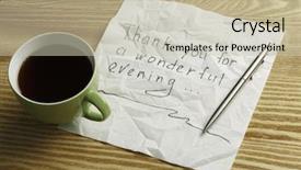  Presentation with napkin - Amazing theme having magic morning coffee - message written on napkin mixed backdrop and a  colored foreground