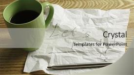  Presentation with napkin - Theme enhanced with magic morning coffee - message written on napkin mixed background and a  colored foreground