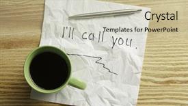  Presentation with napkin - Theme featuring magic morning coffee - message written on napkin mixed background and a soft green colored foreground