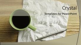  Presentation with napkin - Beautiful slide set featuring magic morning coffee - message written on napkin mixed backdrop and a soft green colored foreground