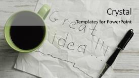  Presentation with napkin - Presentation theme with magic morning coffee - message written on napkin mixed background and a  colored foreground