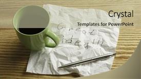  Presentation with napkin - Amazing presentation having magic morning coffee - message written on napkin mixed backdrop and a mint green colored foreground