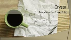  Presentation with napkin - Presentation design having magic morning coffee - message written on napkin mixed background and a soft green colored foreground