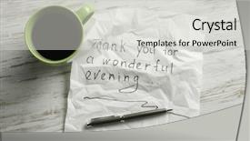  Presentation with napkin - Colorful presentation design enhanced with magic morning coffee - message written on napkin mixed backdrop and a light gray colored foreground