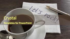  Presentation with napkin - Presentation design having magic morning coffee - message written on napkin background and a tawny brown colored foreground