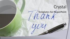  Presentation with table napkin aesthetic - Theme having magic morning coffee - message written on napkin background and a light gray colored foreground