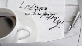  Presentation with napkin - Colorful slide set enhanced with magic morning coffee - message written on napkin backdrop and a light gray colored foreground