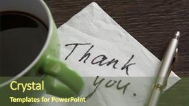  Presentation with table napkin folding - Theme having magic morning coffee - message written on napkin background and a tawny brown colored foreground