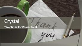  Presentation with table napkin folding - Amazing slide deck having magic morning coffee - message written on napkin backdrop and a gray colored foreground