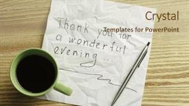  Presentation with table napkin aesthetic - Audience pleasing PPT theme consisting of magic morning coffee - message written on napkin backdrop and a soft green colored foreground