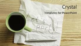  Presentation with napkin - Beautiful PPT theme featuring magic morning coffee - message written on napkin backdrop and a  colored foreground