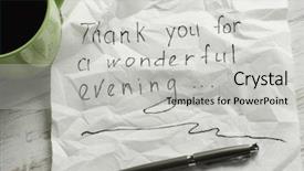  Presentation with table napkin aesthetic - Slide deck with magic morning coffee - message written on napkin background and a  colored foreground