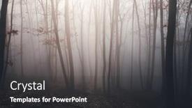  Presentation with fog - Presentation theme with magic-mysterious-forest-with-trees background and a dark gray colored foreground