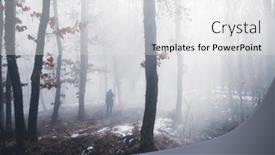  Presentation with fog - Theme enhanced with magic-mysterious-forest-with-trees background and a white colored foreground
