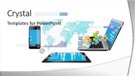  Presentation with computer network - Cool new presentation with magic newtechnology with social network backdrop and a white colored foreground