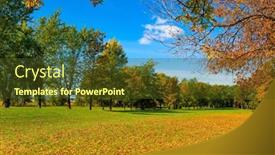  Presentation with autumn leaves - Presentation theme consisting of magic-of-multicolored-autumn-quebec background and a tawny brown colored foreground