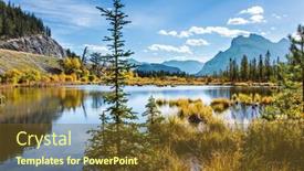  Presentation with fall mountains - Amazing PPT layouts having magic-of-northern-indian-summer backdrop and a tawny brown colored foreground